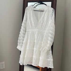White Long Sleeve Dress (Zimmermann dupe)